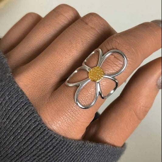 18K STAINLESS STEEL TARNISH FREE FLOWER RINGS | 40R123