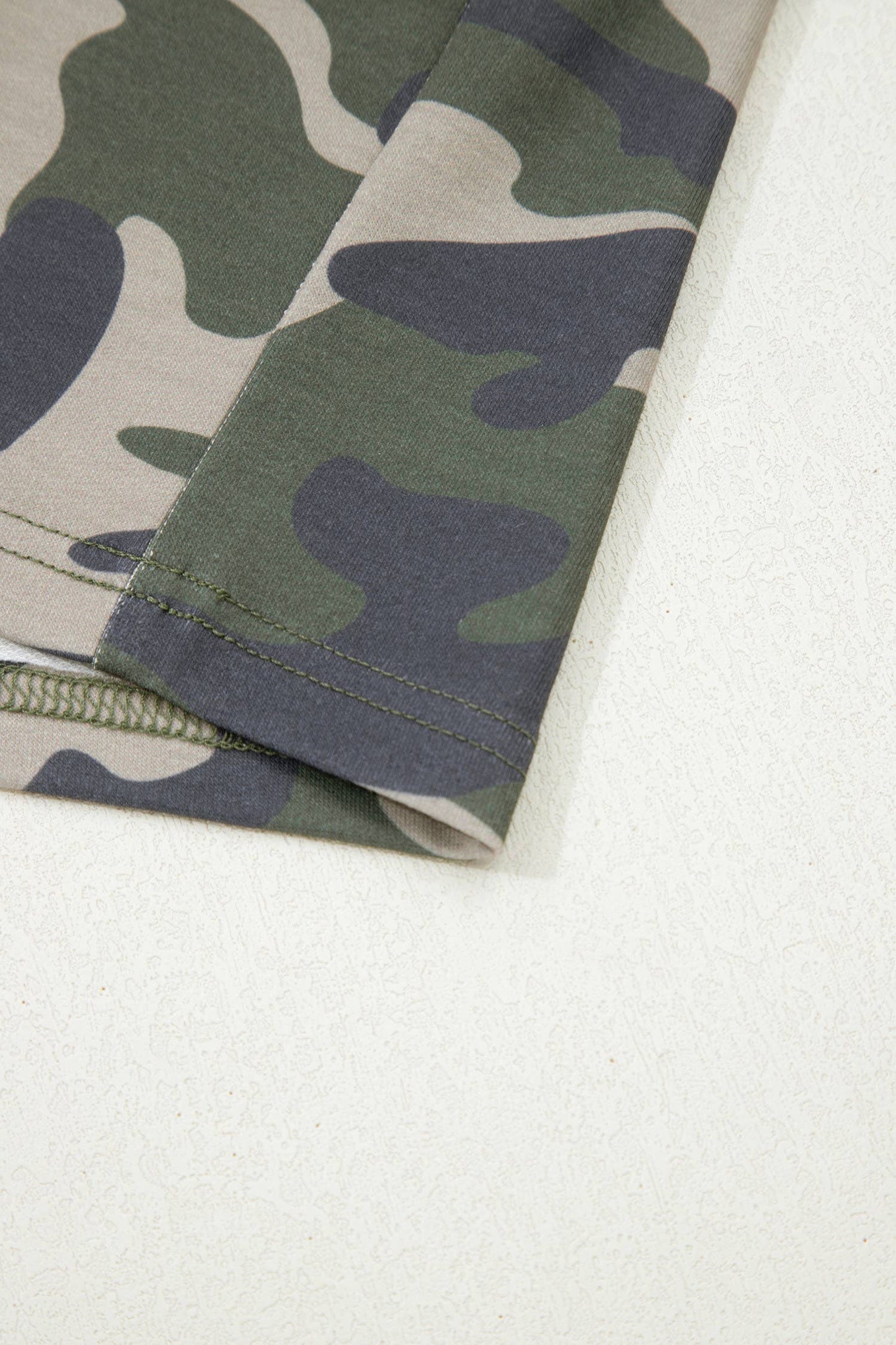 Tie Elastic Waist Pocketed Plus Size Camo Shorts