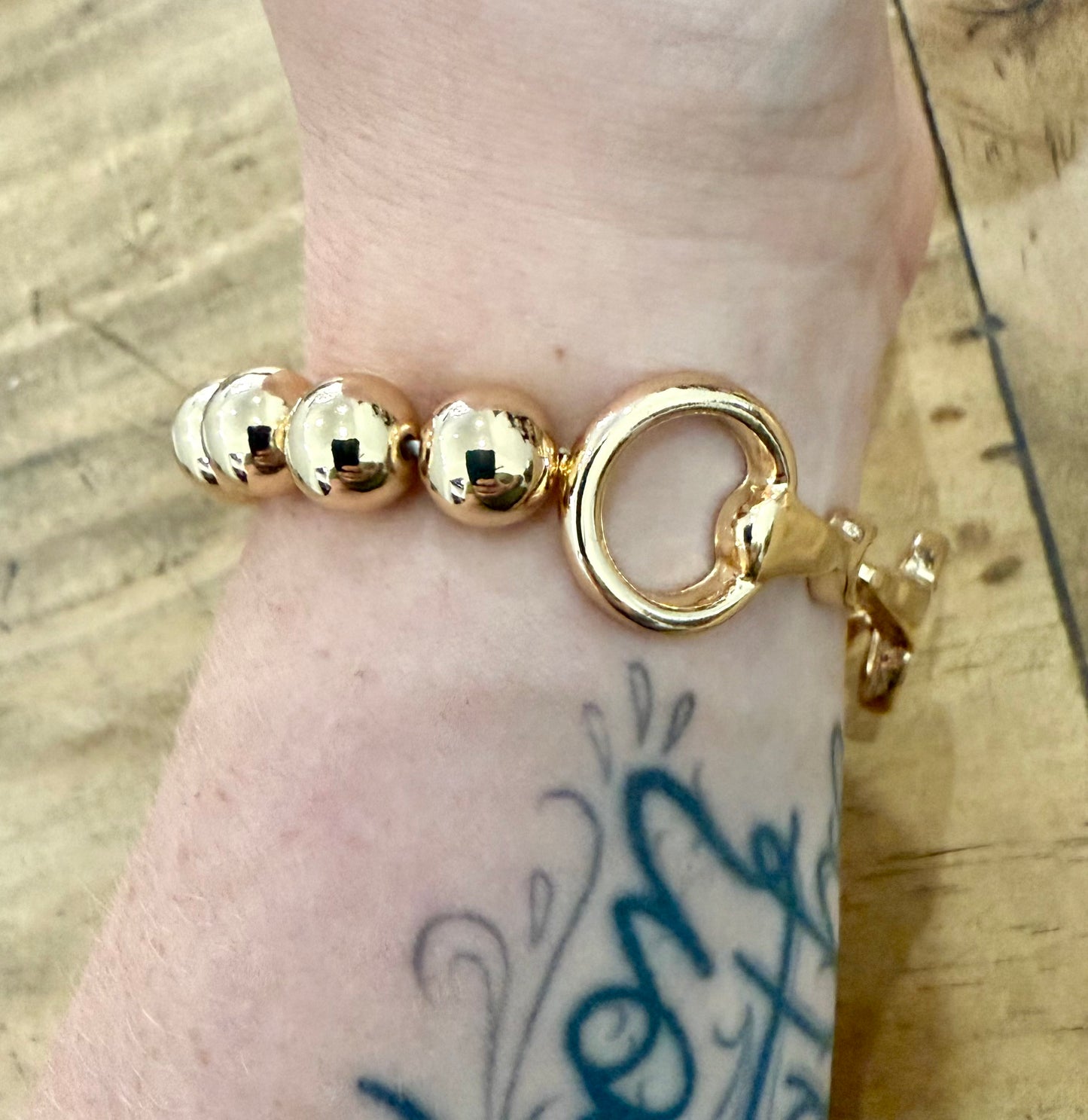 Beaded Gold Horse Bit Bracelet
