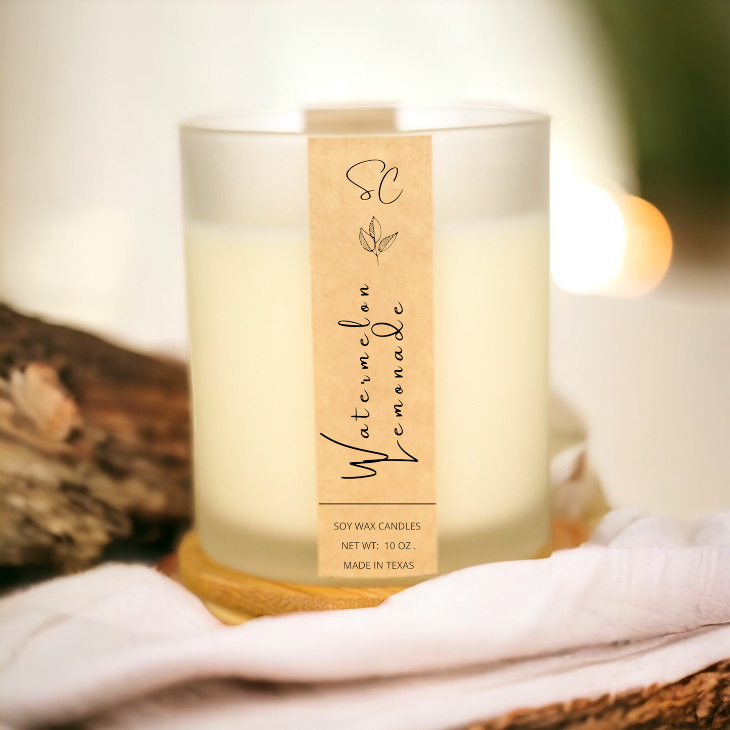 Watermelon Lemonade Soy Candle, Luxury Large Candle 14 fl oz