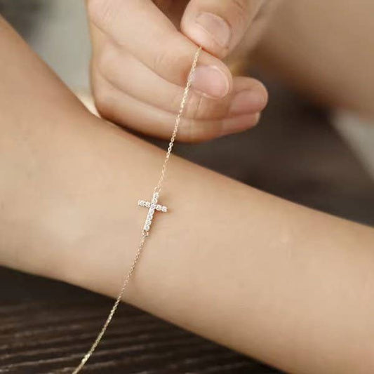 18K STAINLESS STEEL TARNISH FREE CROSS BRACELET | 40B5201