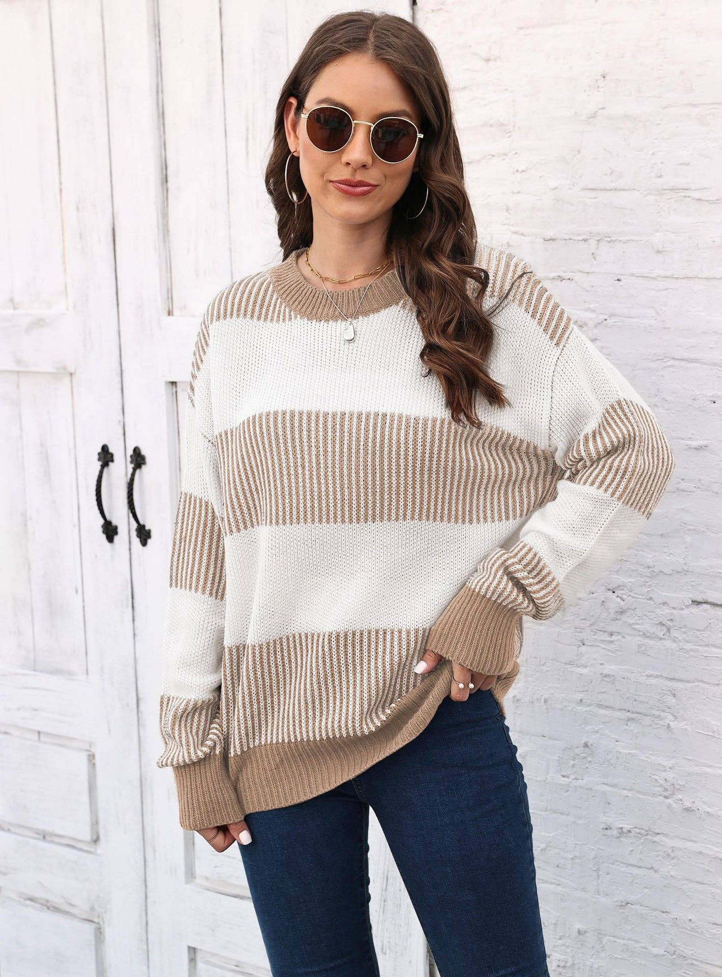 Colorblock Striped Sweater for Fall/Winter
