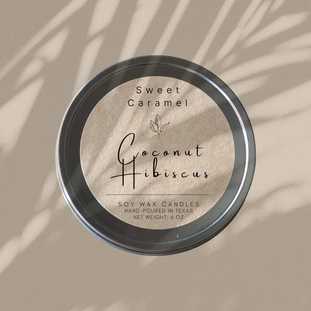 Coconut Hibiscus Soy Candle - 6 oz tins