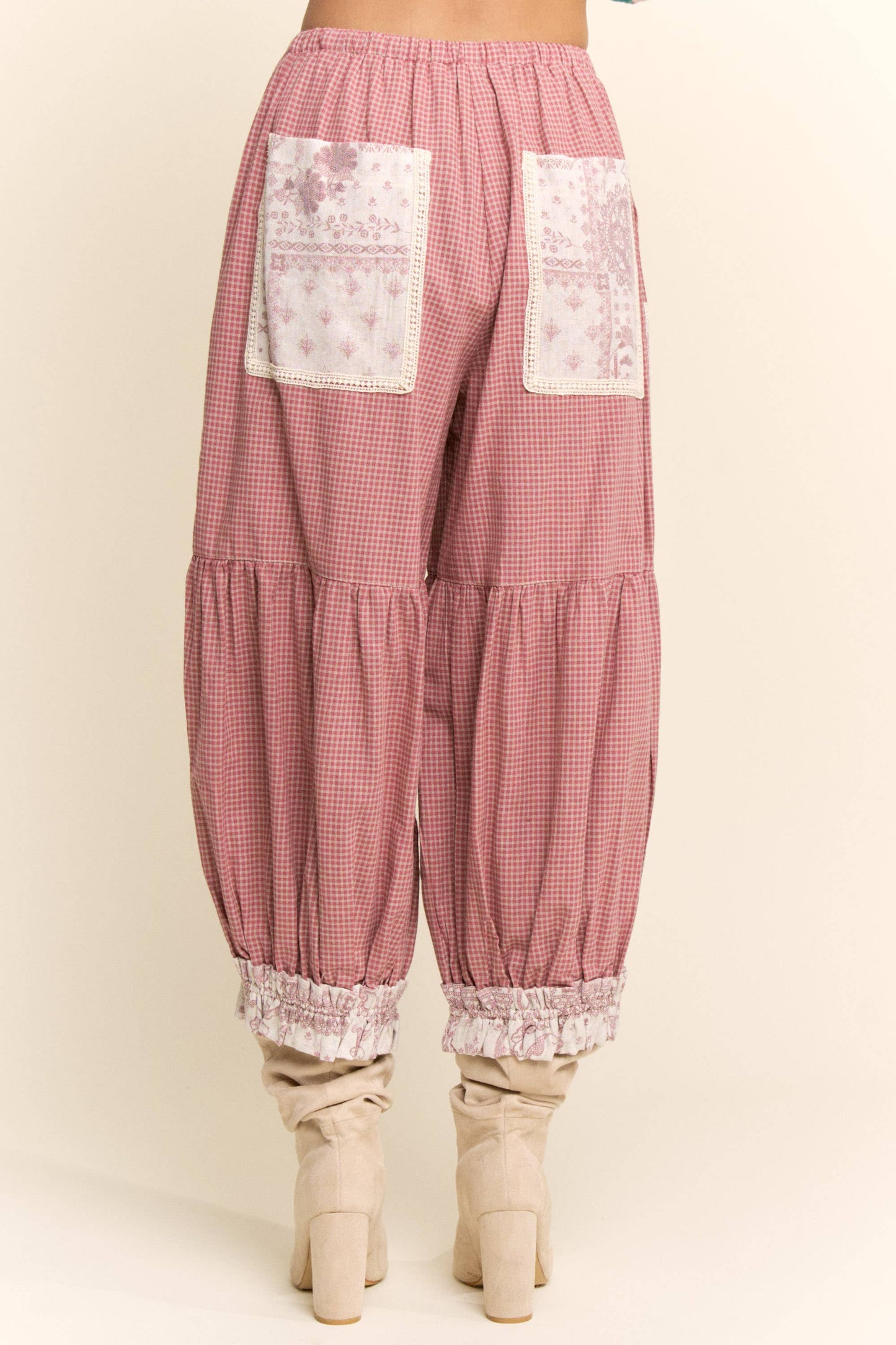 CONTRAST PATCHWORK BLOOMER PANTS