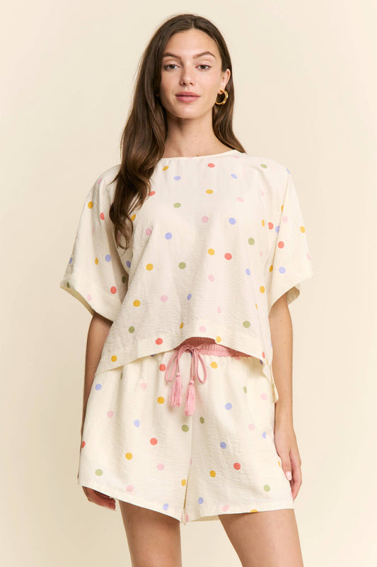 MULTICOLOR POLKADOT 2 PC SET