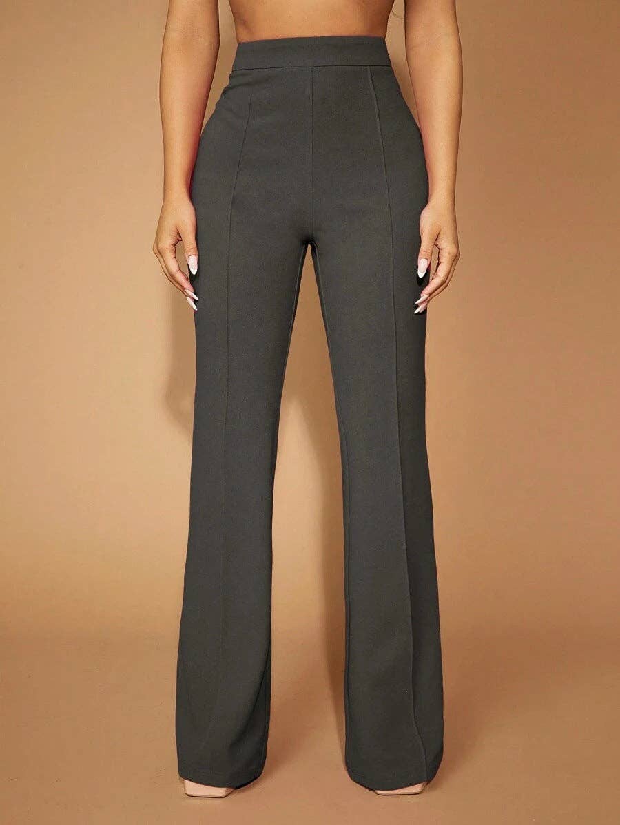 High Waist Straight Leg Pants | Women's Work Trousers