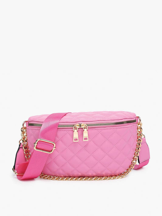 M2402 Sylvie Quilted Belt Bag with Chain Strap