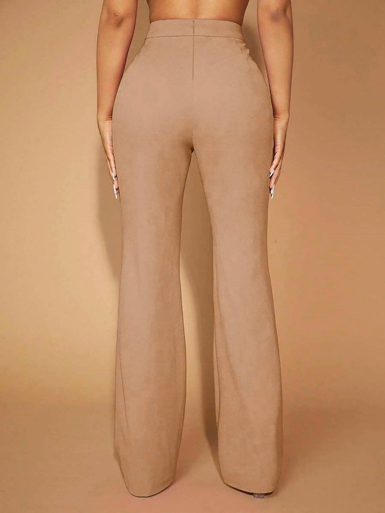 High Waist Straight Leg Pants | Women's Work Trousers