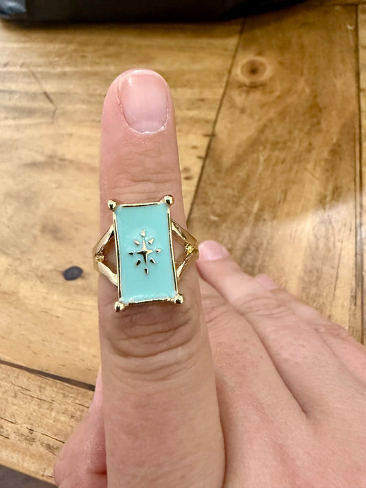 Rectangle blue ring