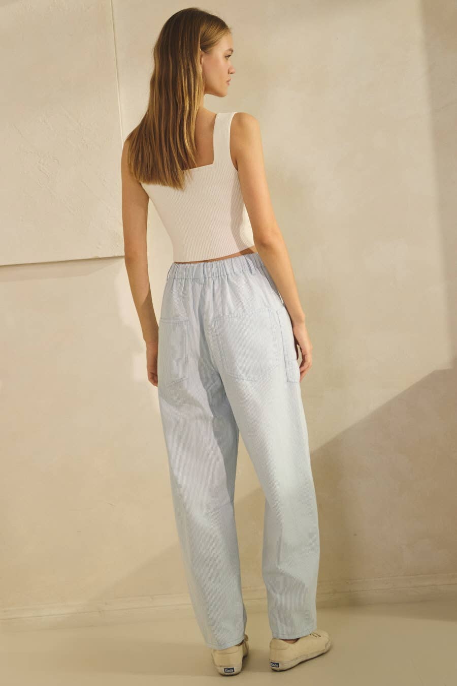 Plus Striped Drawstring Pants