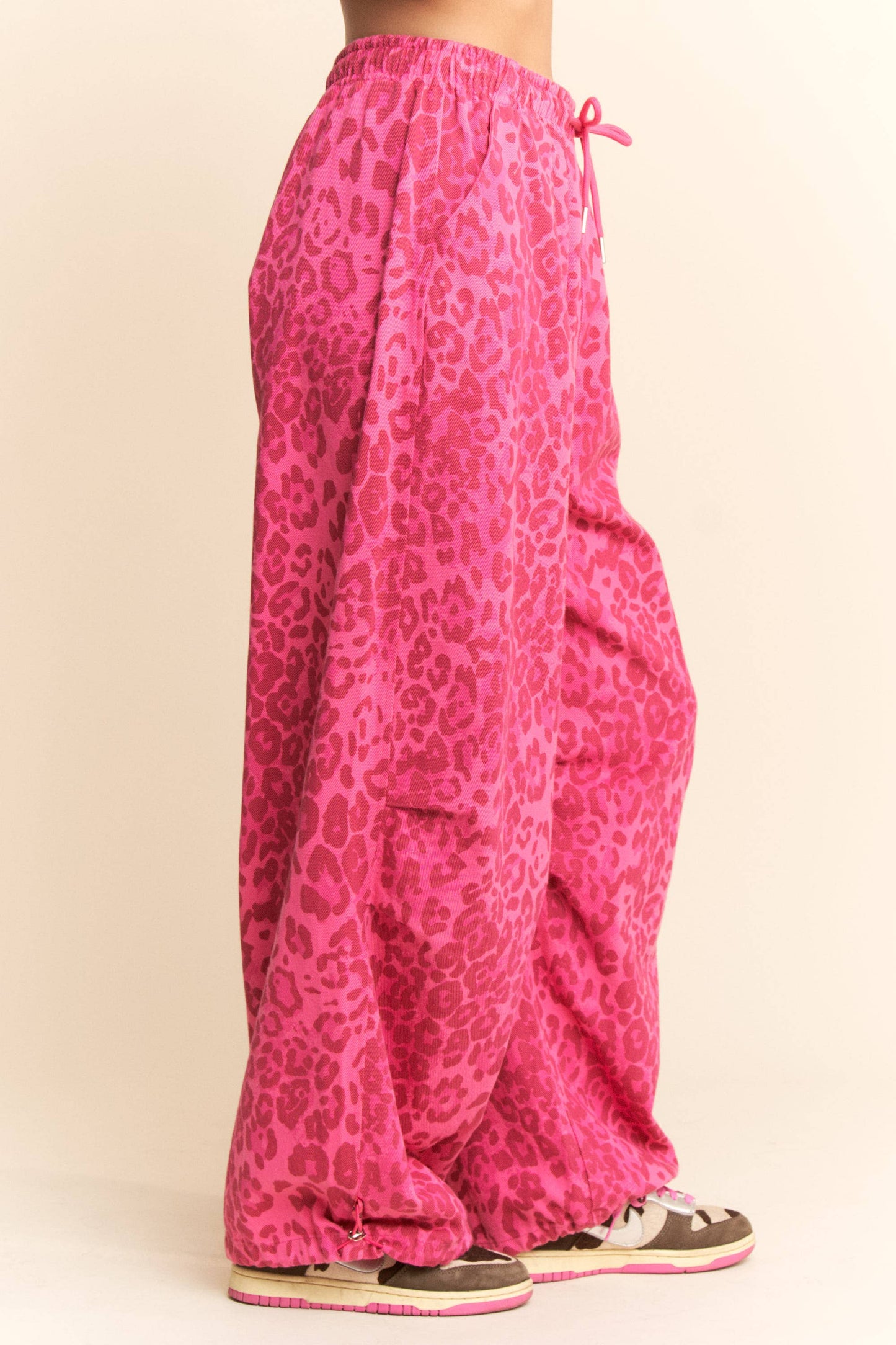 LEOPARD MESH CARGO JOGGERS