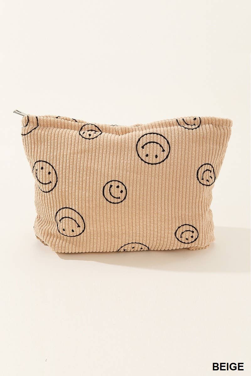 `.Corduroy Cosmetic Pouch Bag