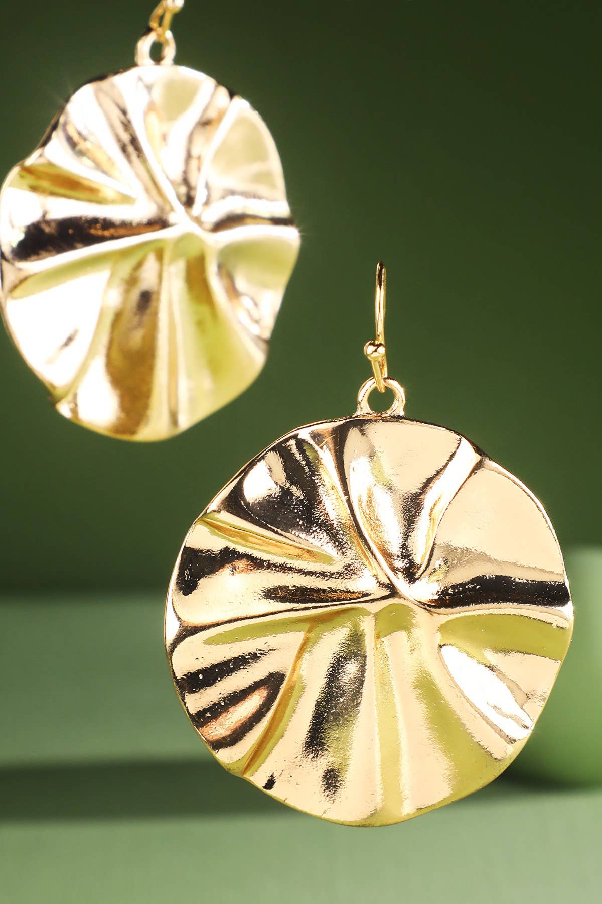 Textured Circle Drop Earrings