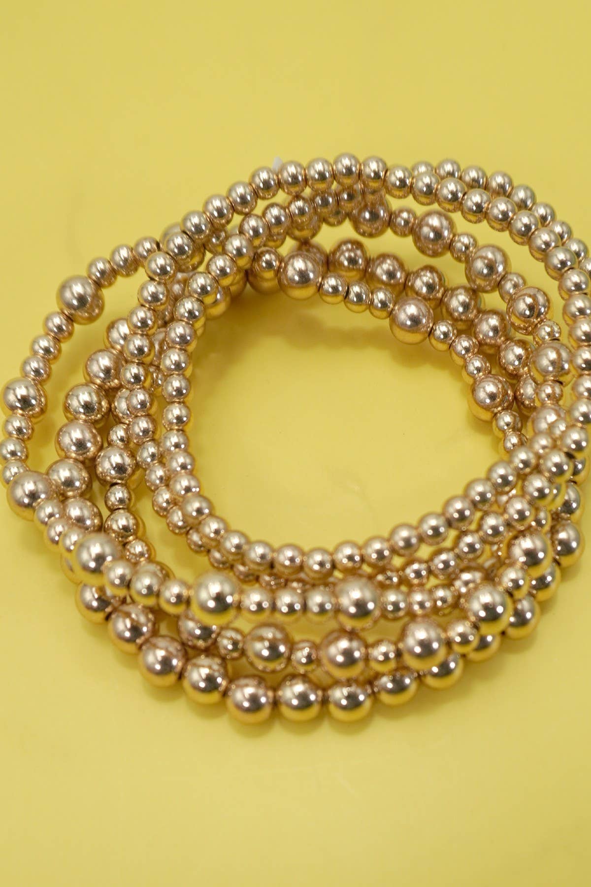 MULTI LAYER GOLD BALL CHAIN BEADED BRACELET | 40B5181