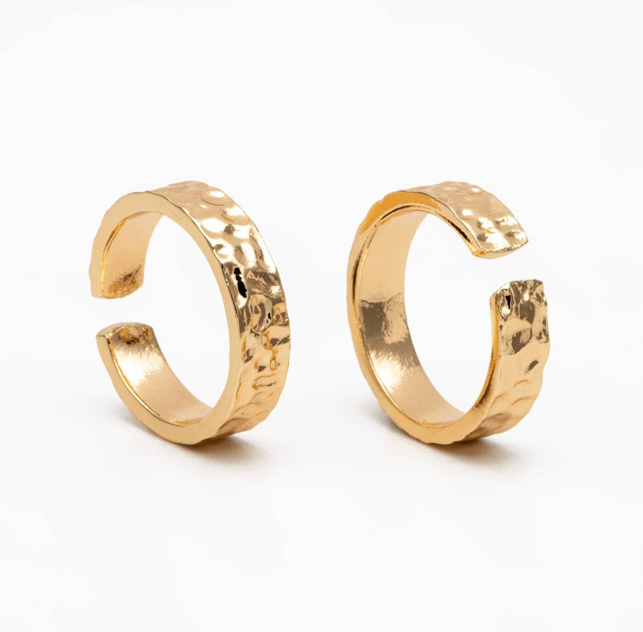 Brielle ring | hammered adjustable | gold plated