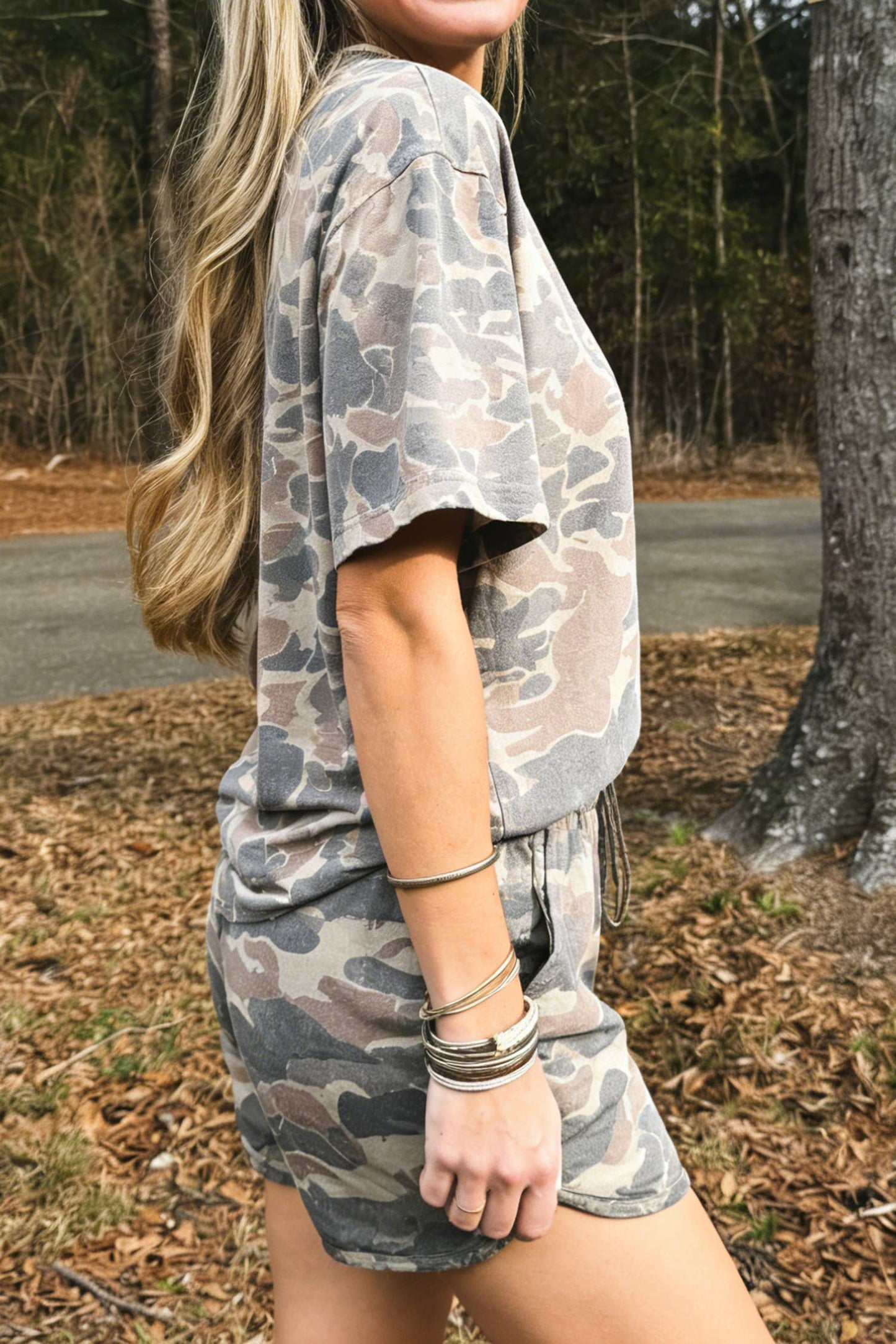LDC High Waist Camouflage Short Set