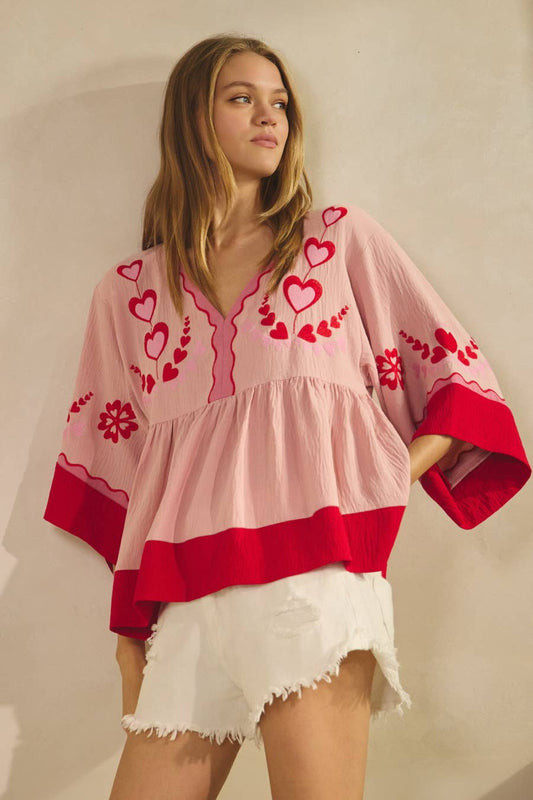 Peasant-style Embroidered Top