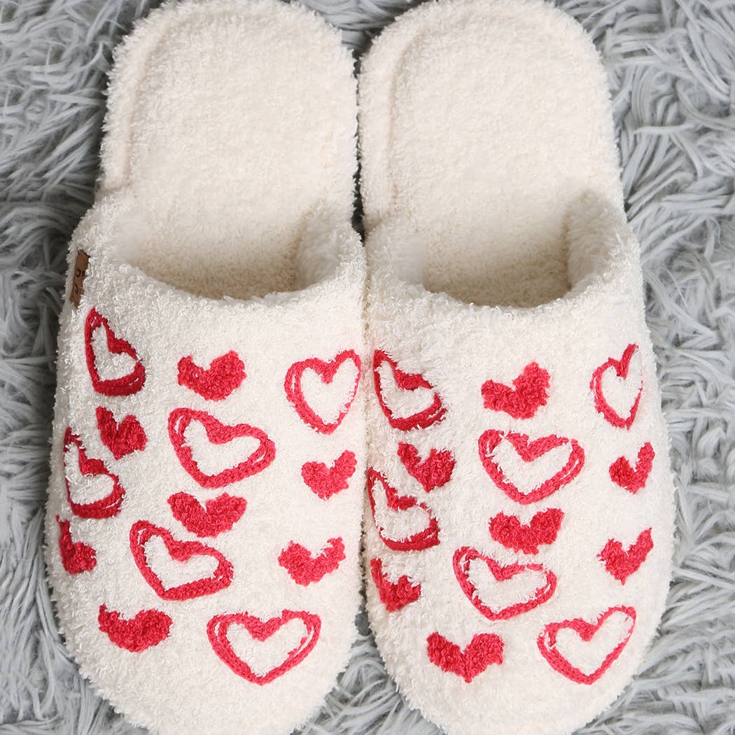 Multi Heart Pattern Indoor Home Slippers