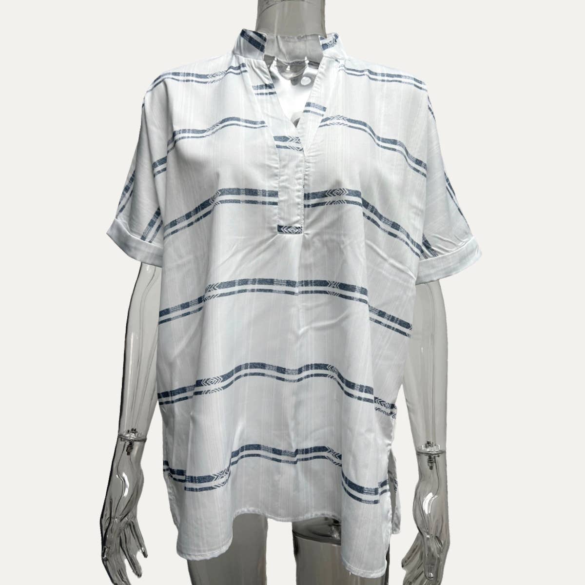 Lazy Days V-Neck Short Sleeve Sheer Oversized Top