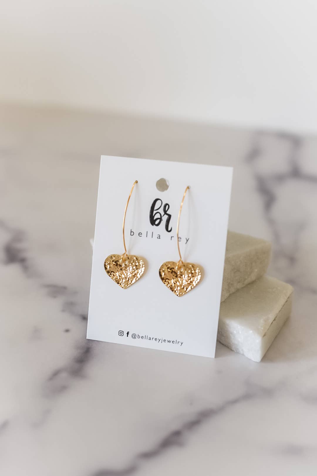 The June heart gold plated earrings | hypoallergenic