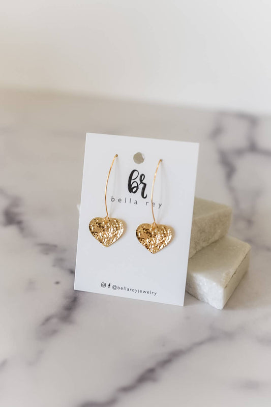 The June heart gold plated earrings | hypoallergenic