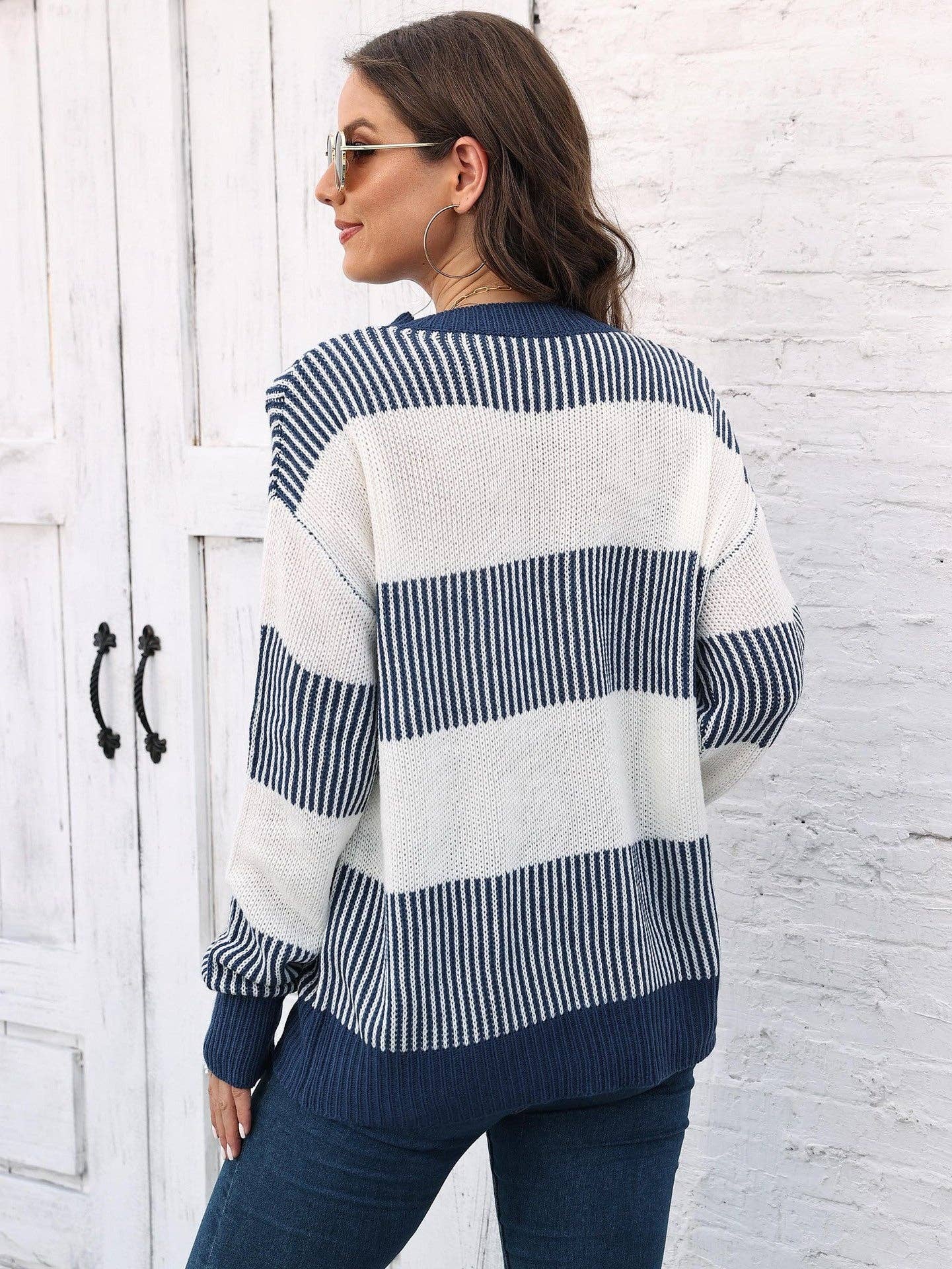 Plus Size Colorblock Striped Sweater | Cozy Fall/Winter Knit