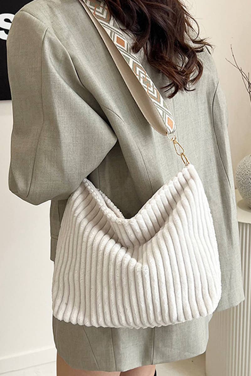 ',....Corduroy Tote Bag With Guitar Shoulder Strap SI-28151