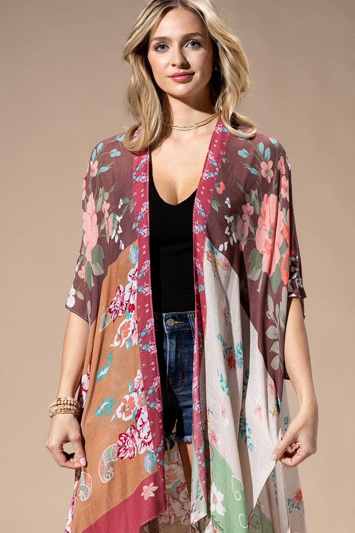 Patchwork Multi Kimono