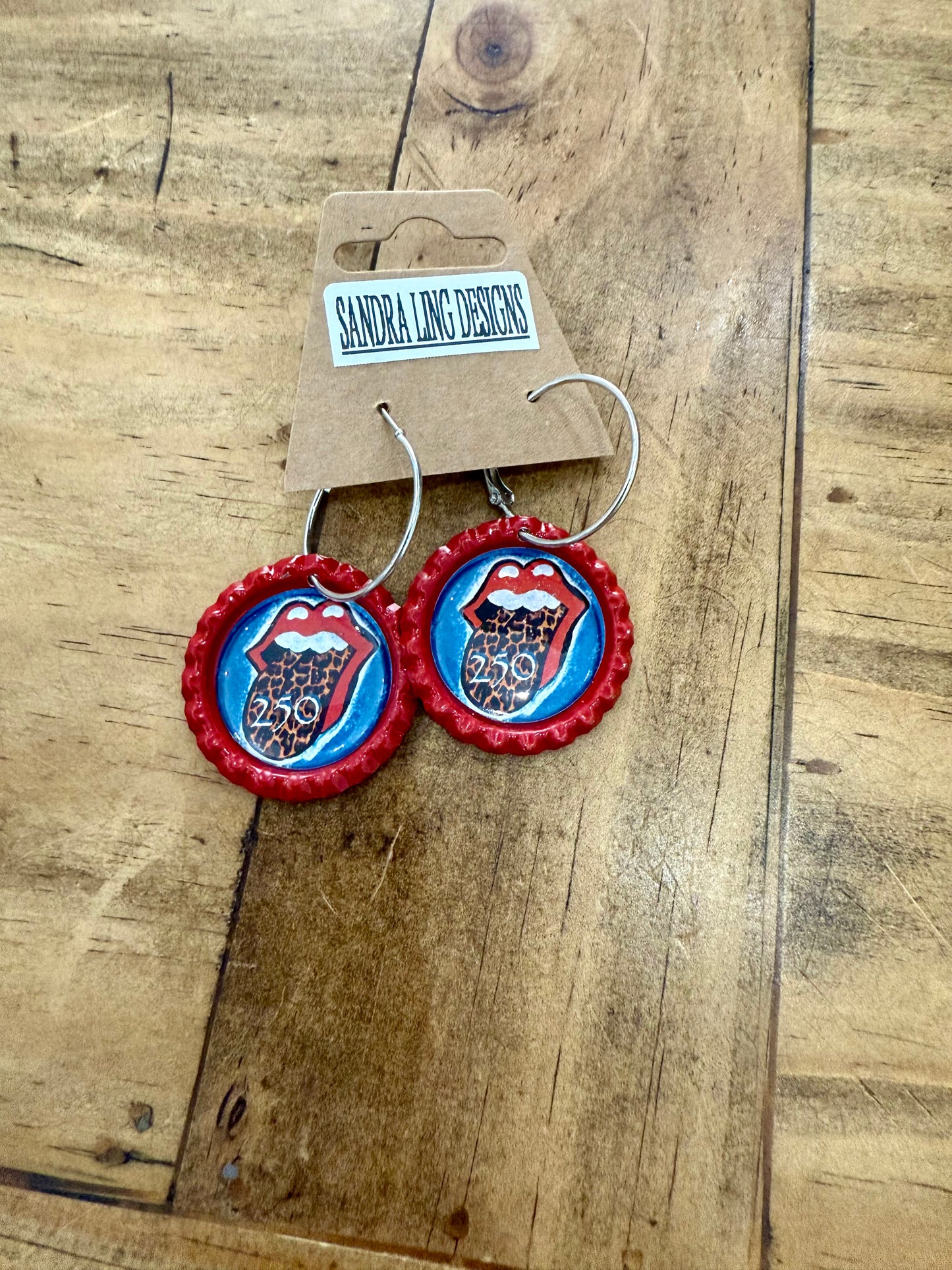 Americana bottle cap earrings