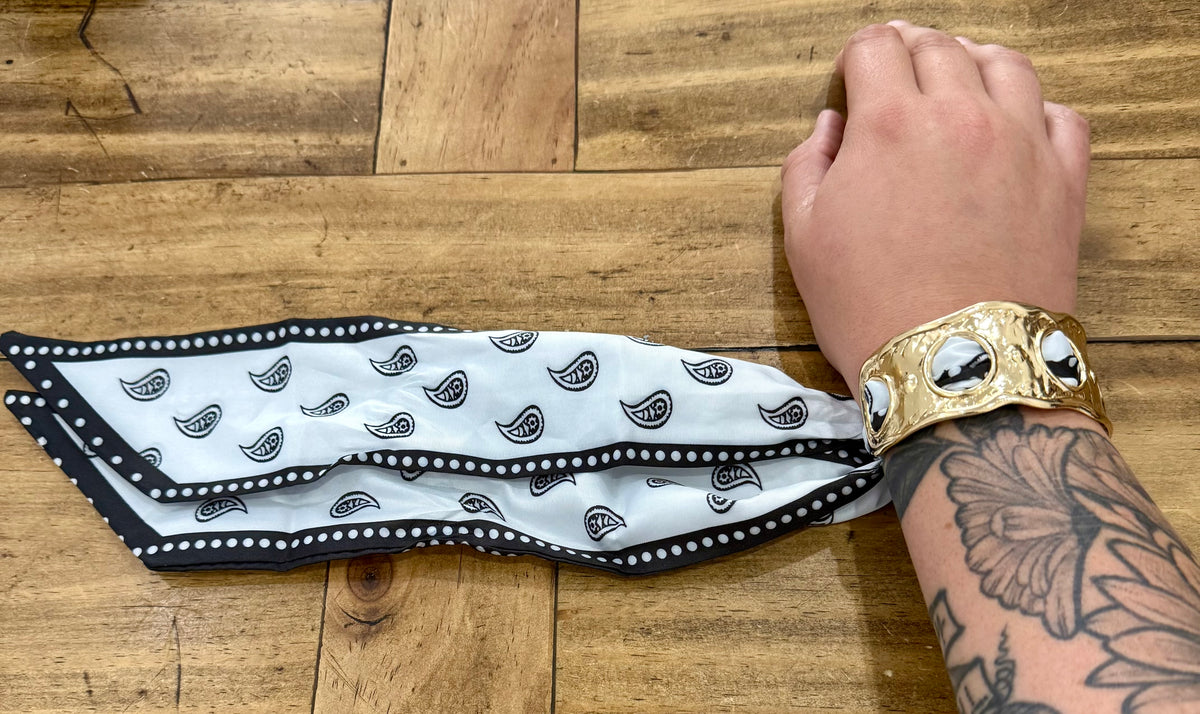 Black & White Handkerchief Bracelet