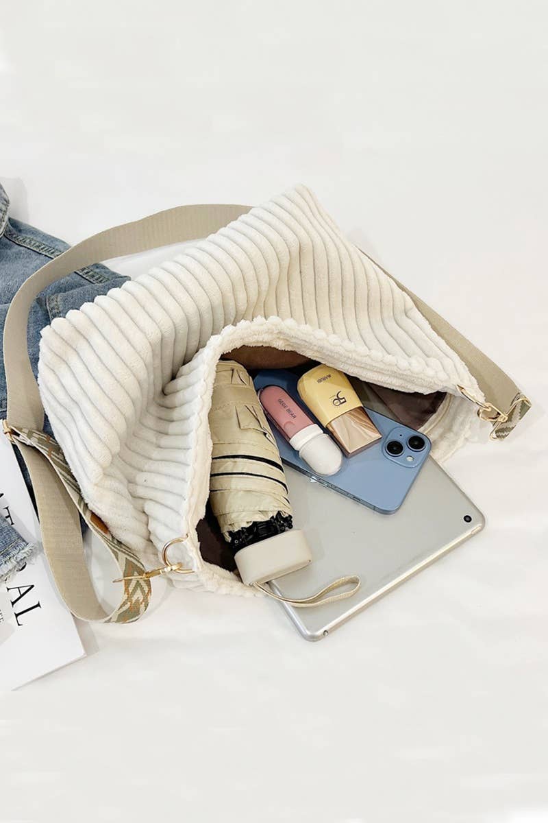 ',....Corduroy Tote Bag With Guitar Shoulder Strap SI-28151