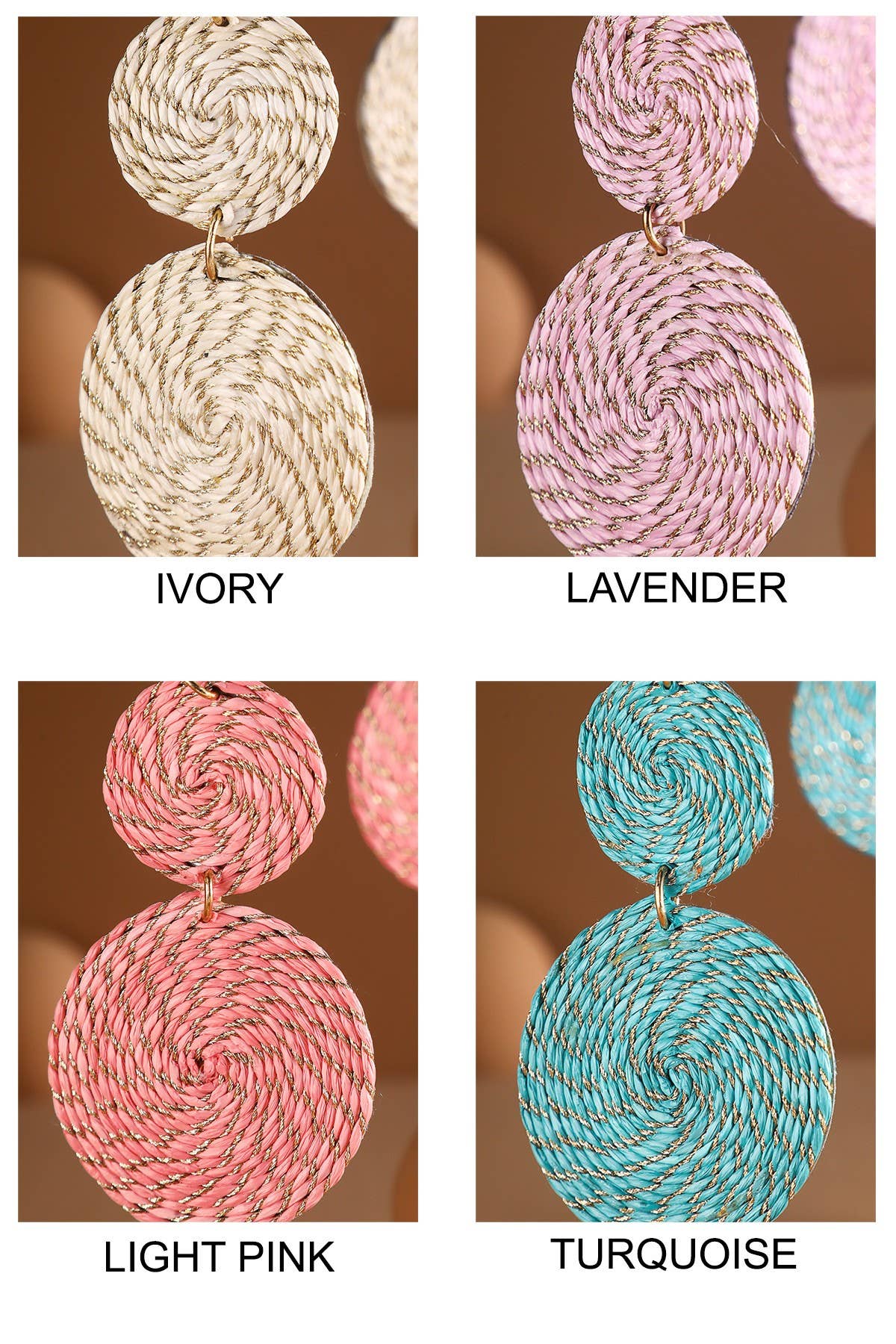 Thread Double Round Drop Earring