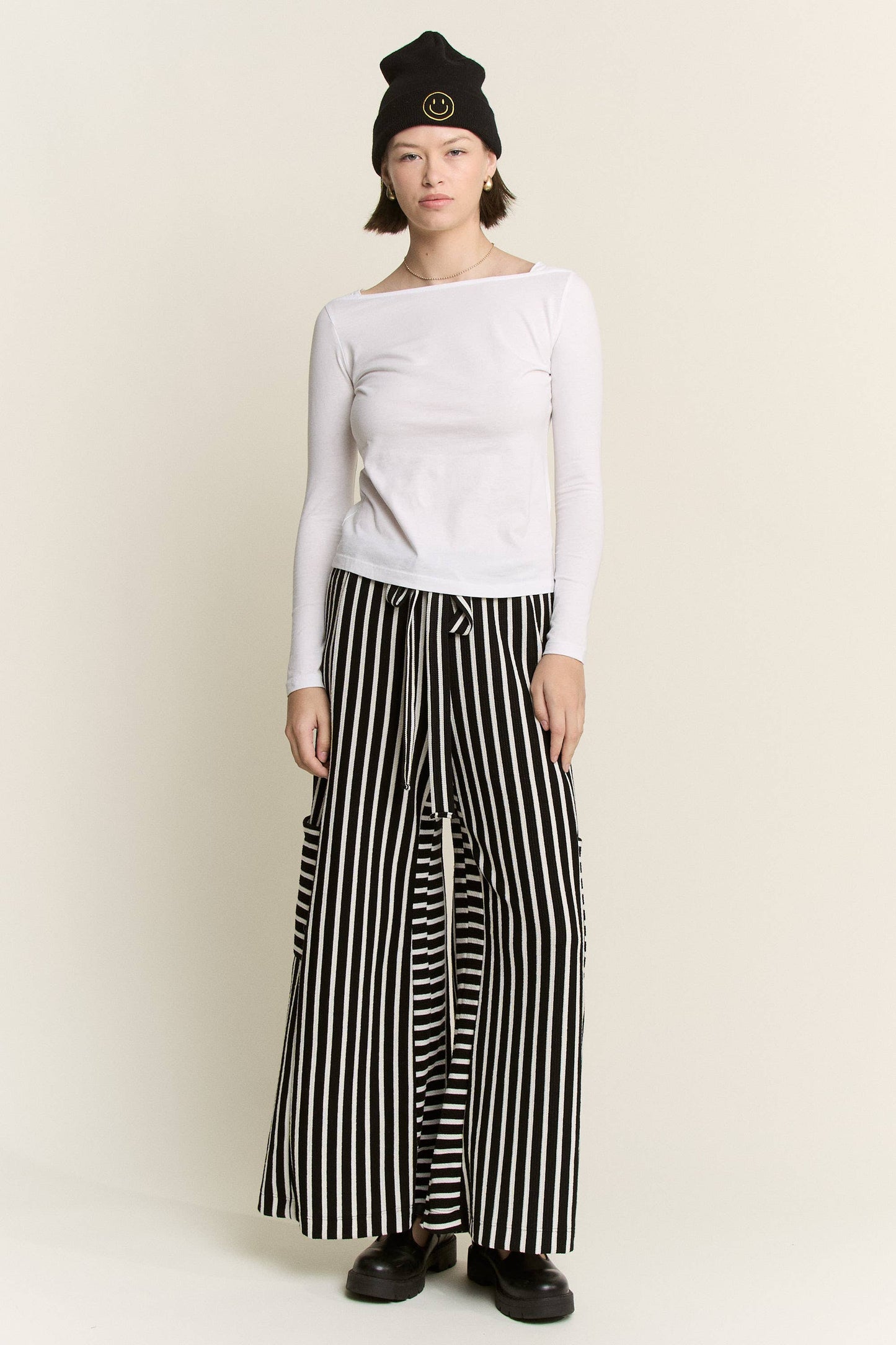 STRIPE WIDE LEG PANTS