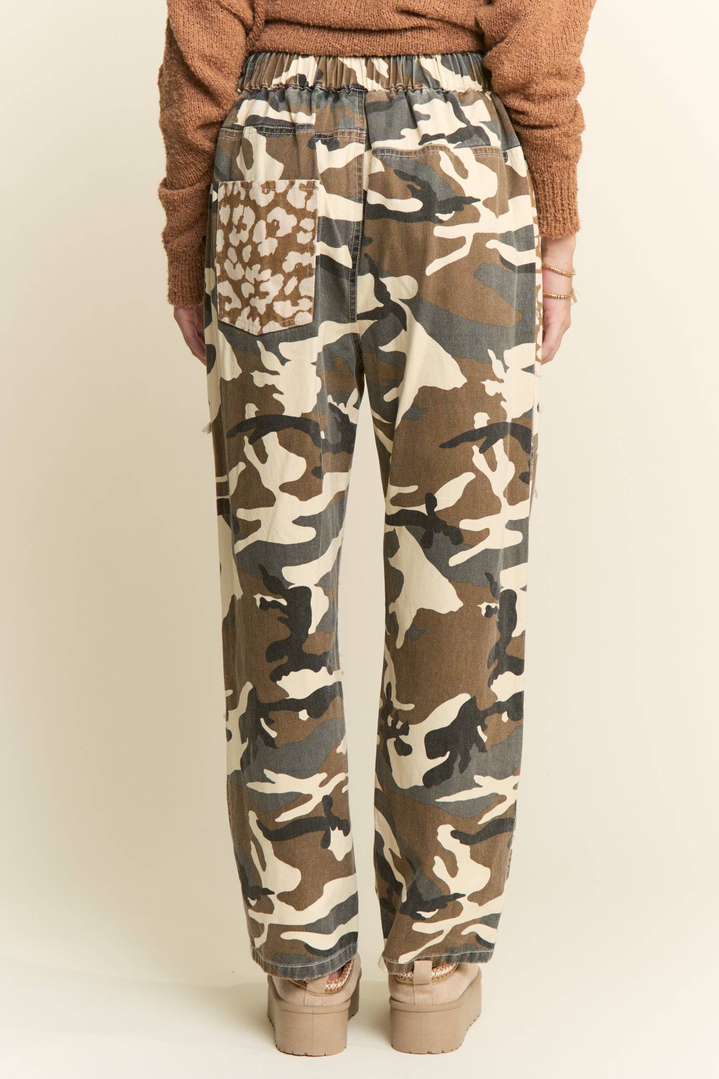 LEOPARD & CAMOUFLAGE  PRINT PANTS