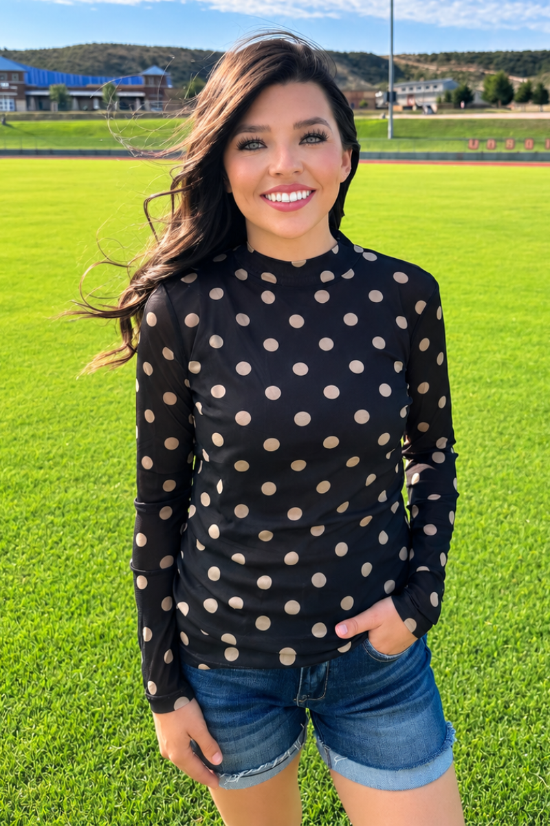 Kickoff season Black and Gold Mesh Top