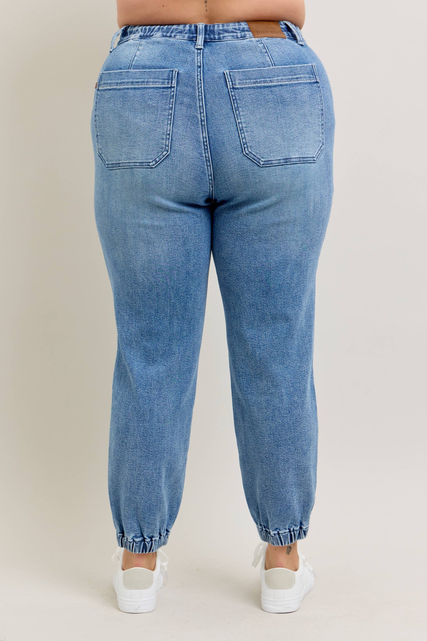 High Waisted Denim Jogger - PLUS