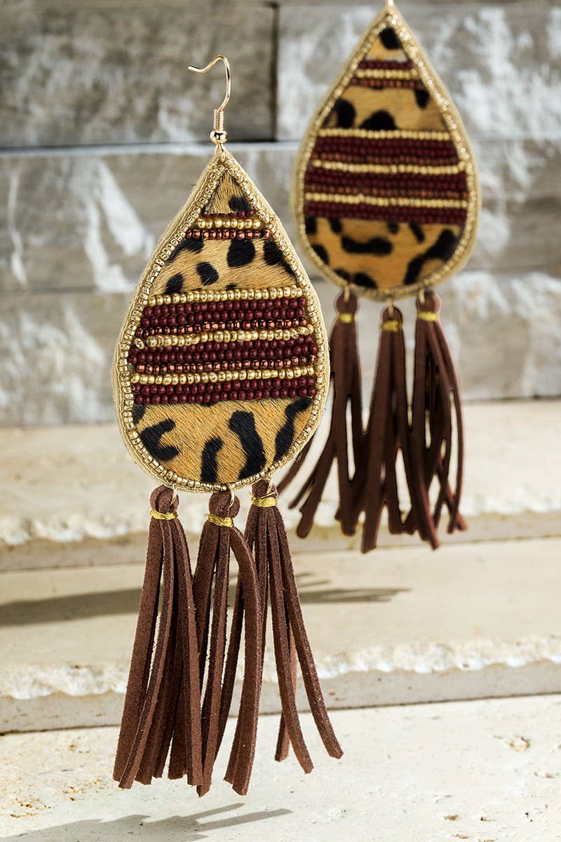 Seed Bead and Tassel Earrings