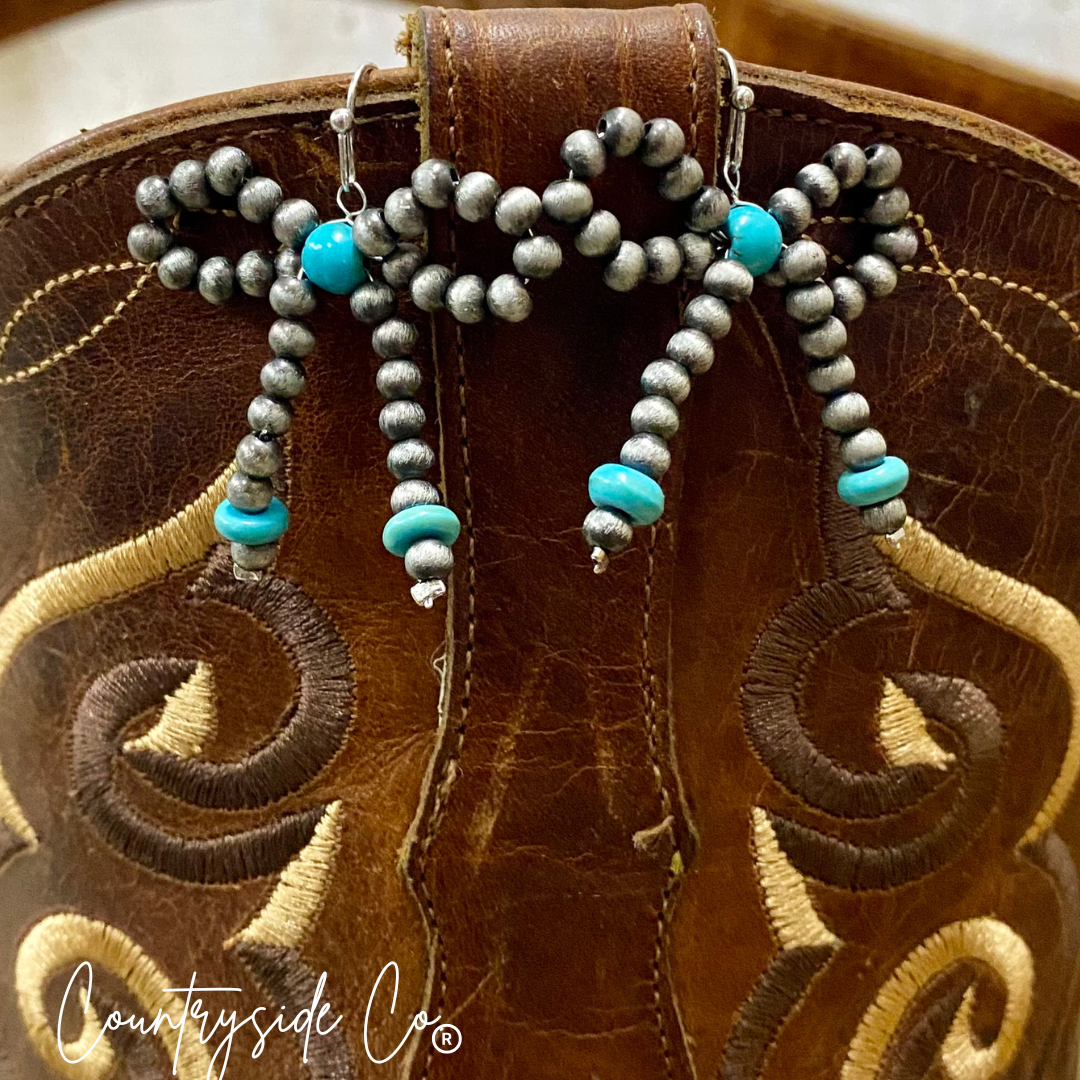 Bow Dangle Navajo Bead Earrings