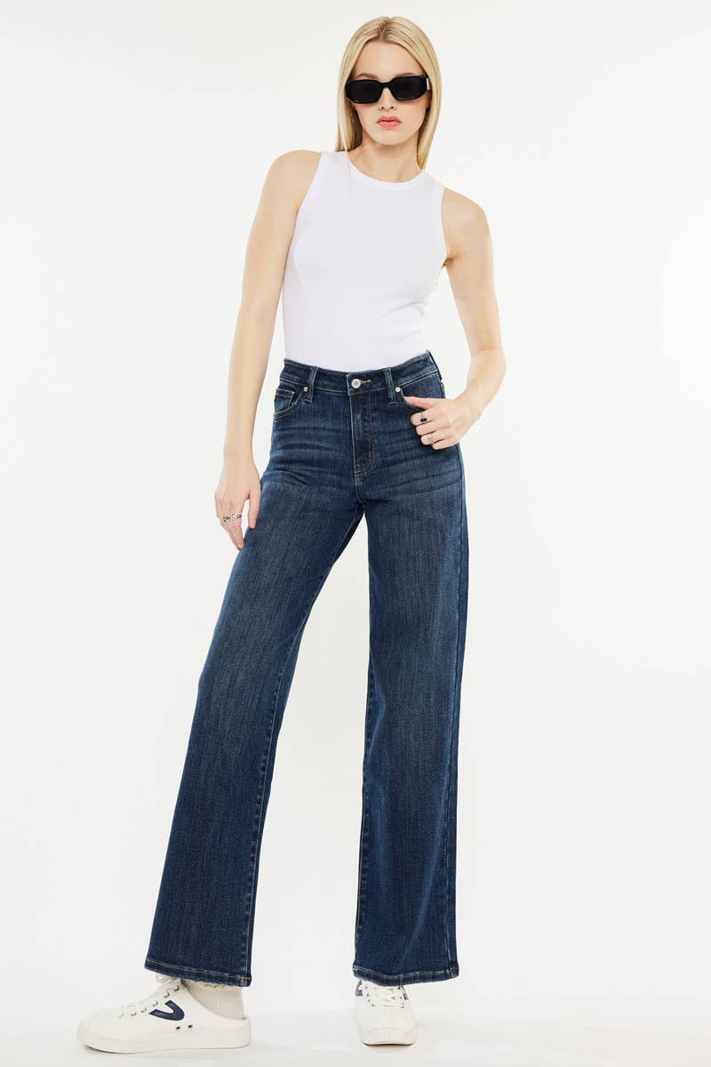 OPEN PACK HIGH RISE WIDE LEG JEANS-KC20030D