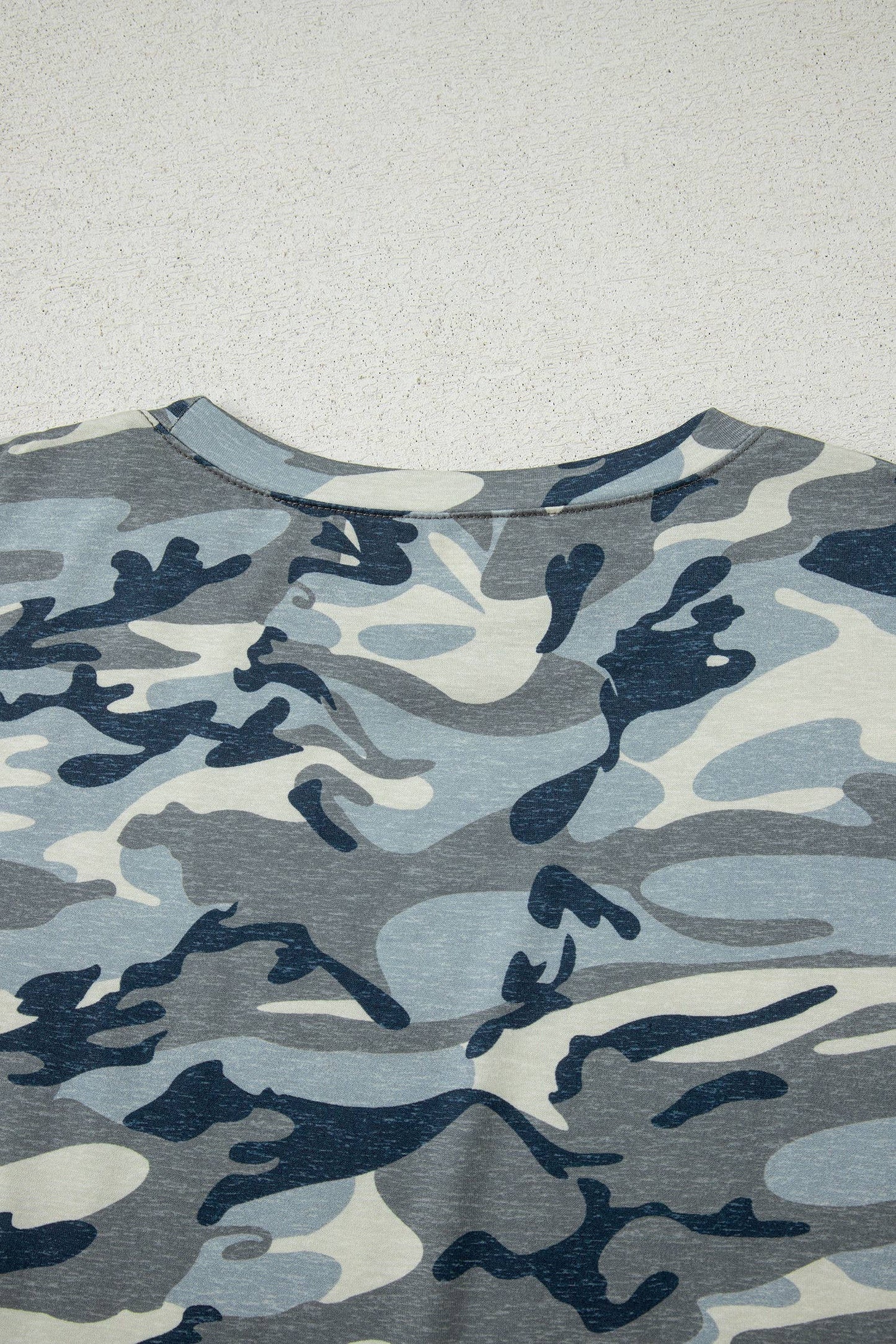 Camouflage Print Crew Neck T Shirt