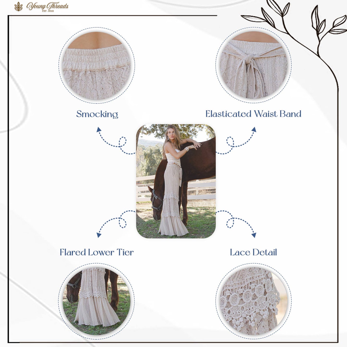 Desert Dream Cloud Pant Tiered Lace & Net Trims - NEW