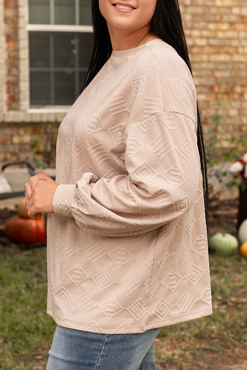 Plus Size Textured Sweatshirt