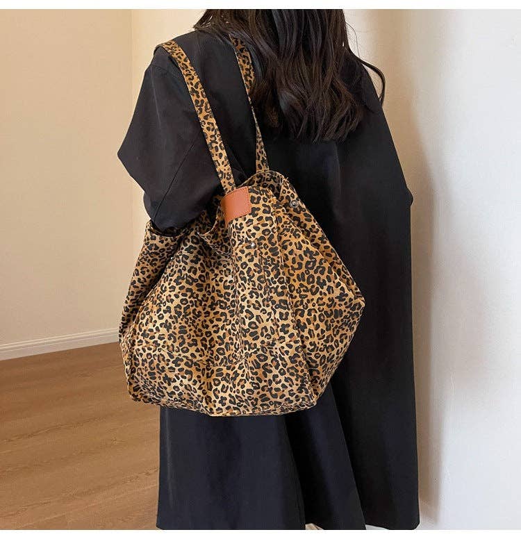 Leopaed Print Shoulder Bag Large Capacity Tote Bag DPB1625