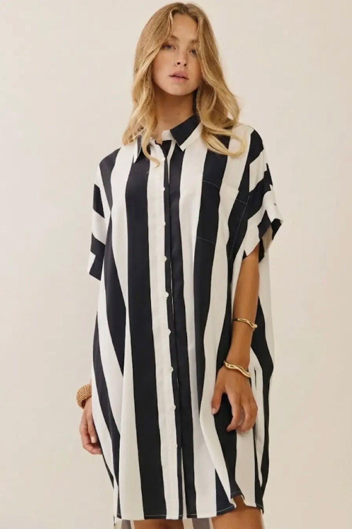 Vertical stripe dress