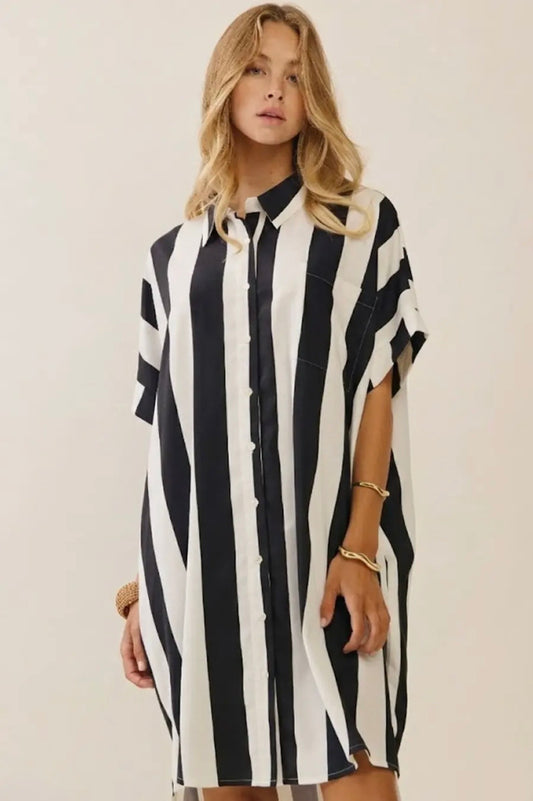 Vertical stripe dress