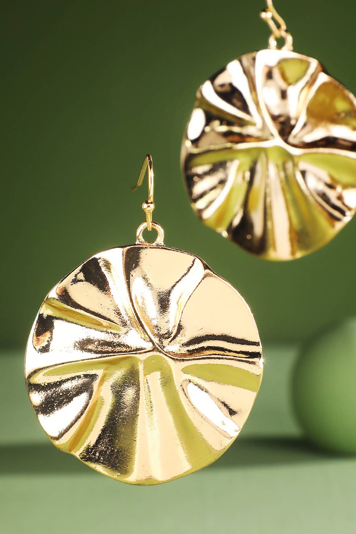 Textured Circle Drop Earrings