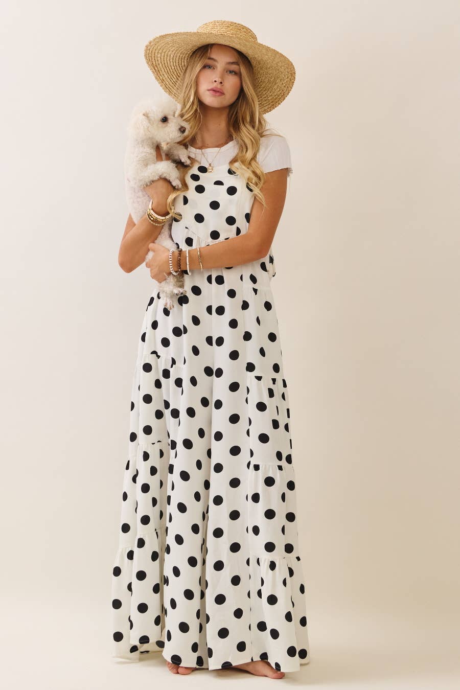 Polka Dot Sling Maxi Jumpsuit