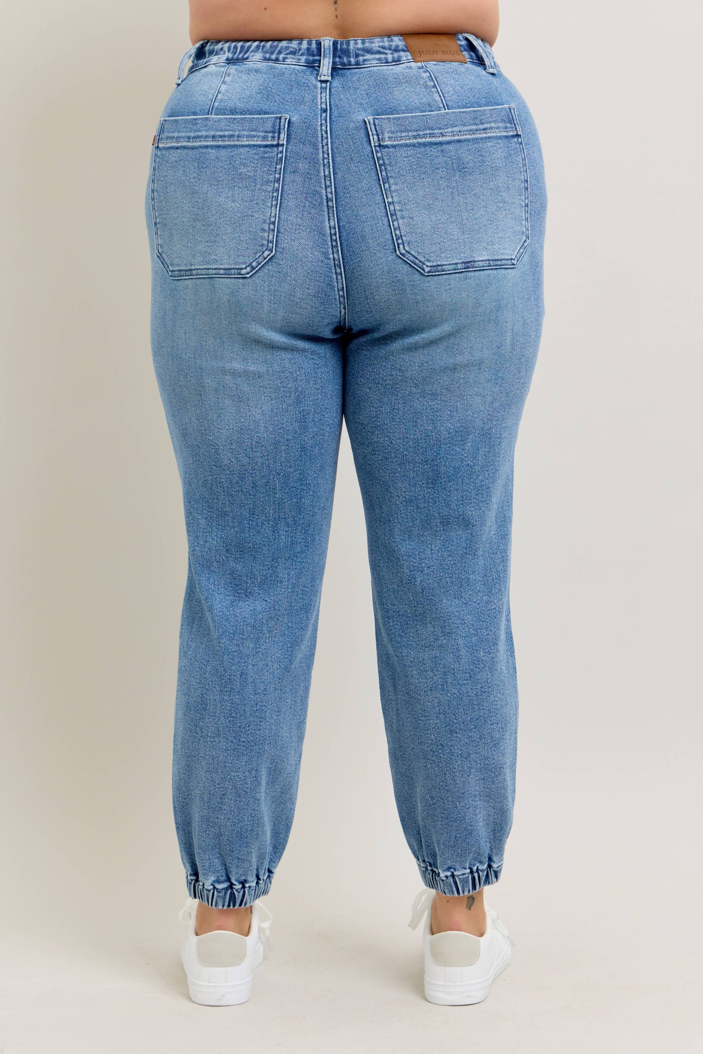 High Waisted Denim Jogger - PLUS