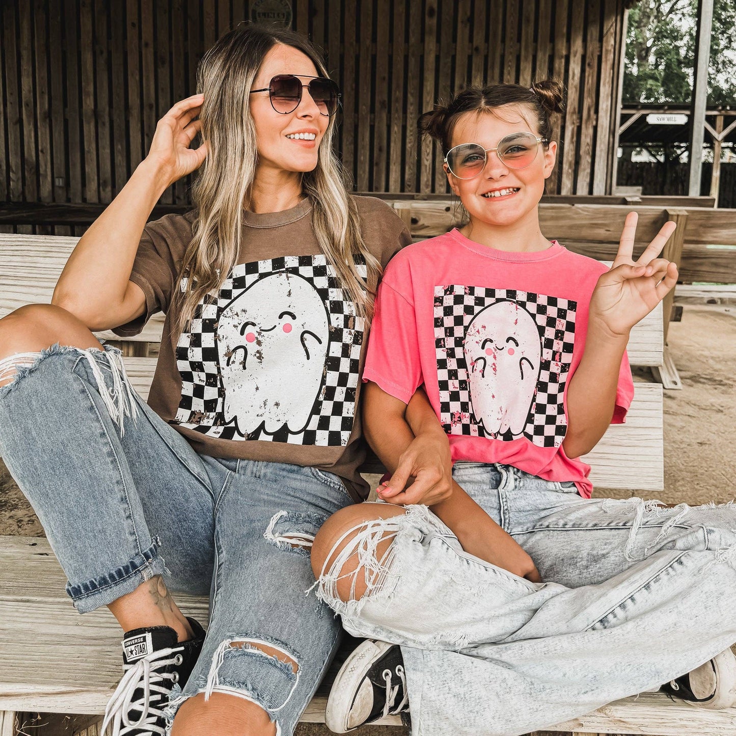 Checkered Ghost Tee *10 Colors (S-3X)