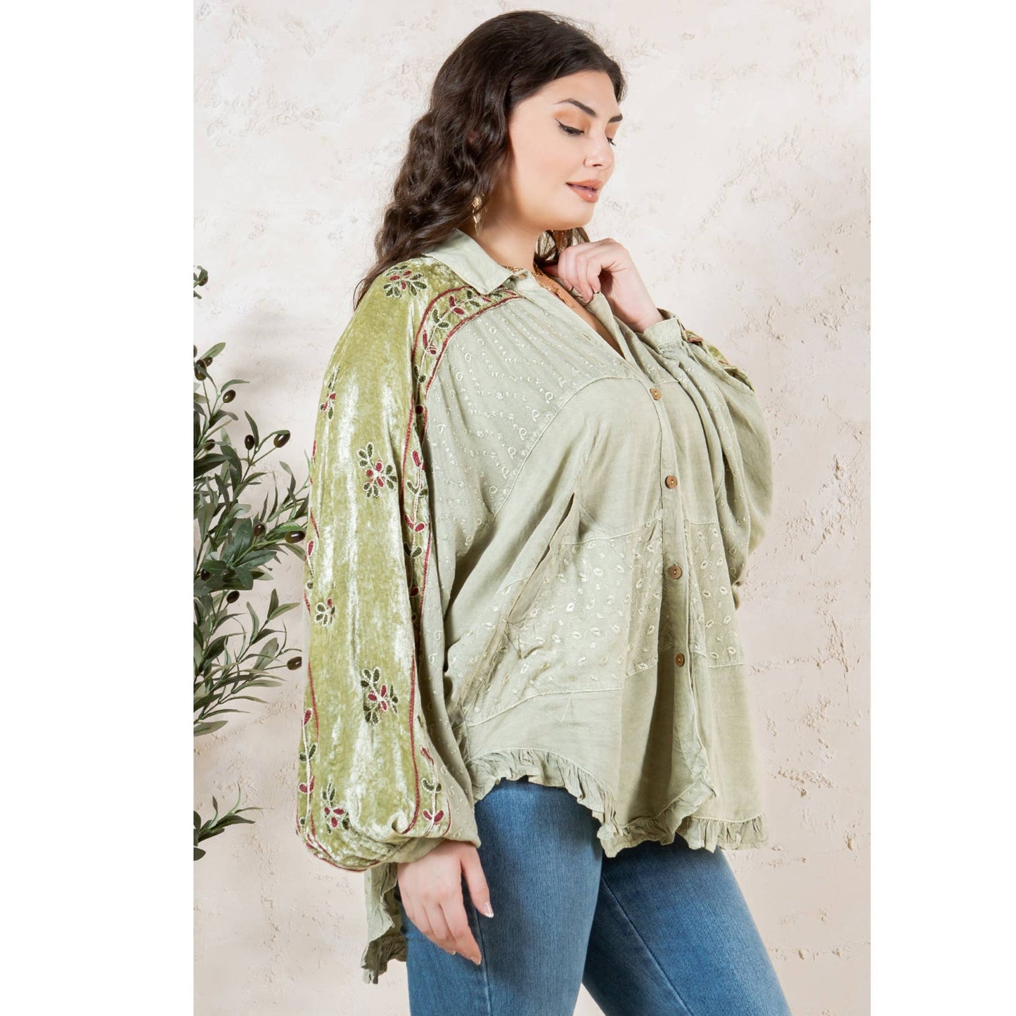 Bohemian Elegance: Stonewashed Rayon Top